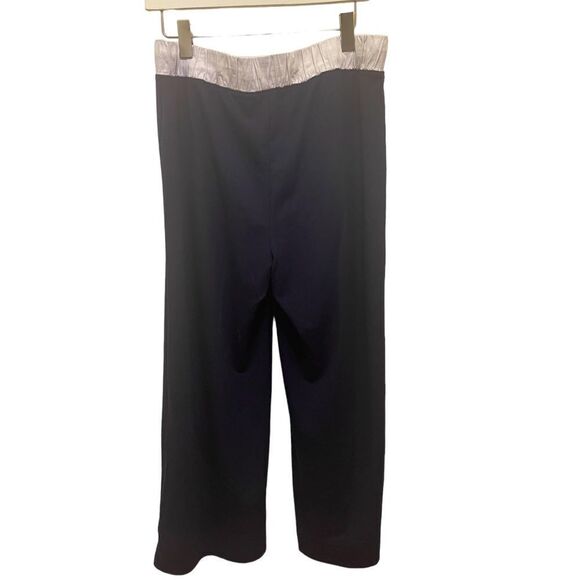 LOFT Navy Wide Leg Cropped Knit Pants - Picture 3 of 3